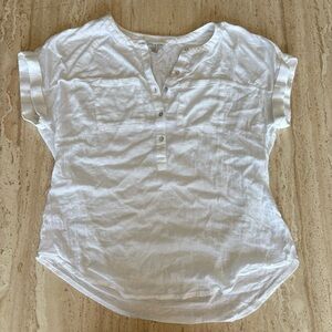White Henley Tee
